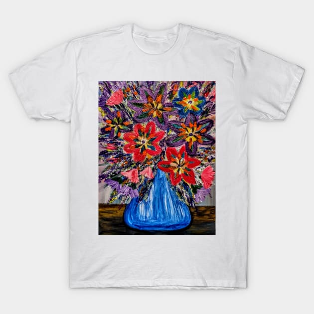 Beautiful and colorful abstract flowers T-Shirt by kkartwork